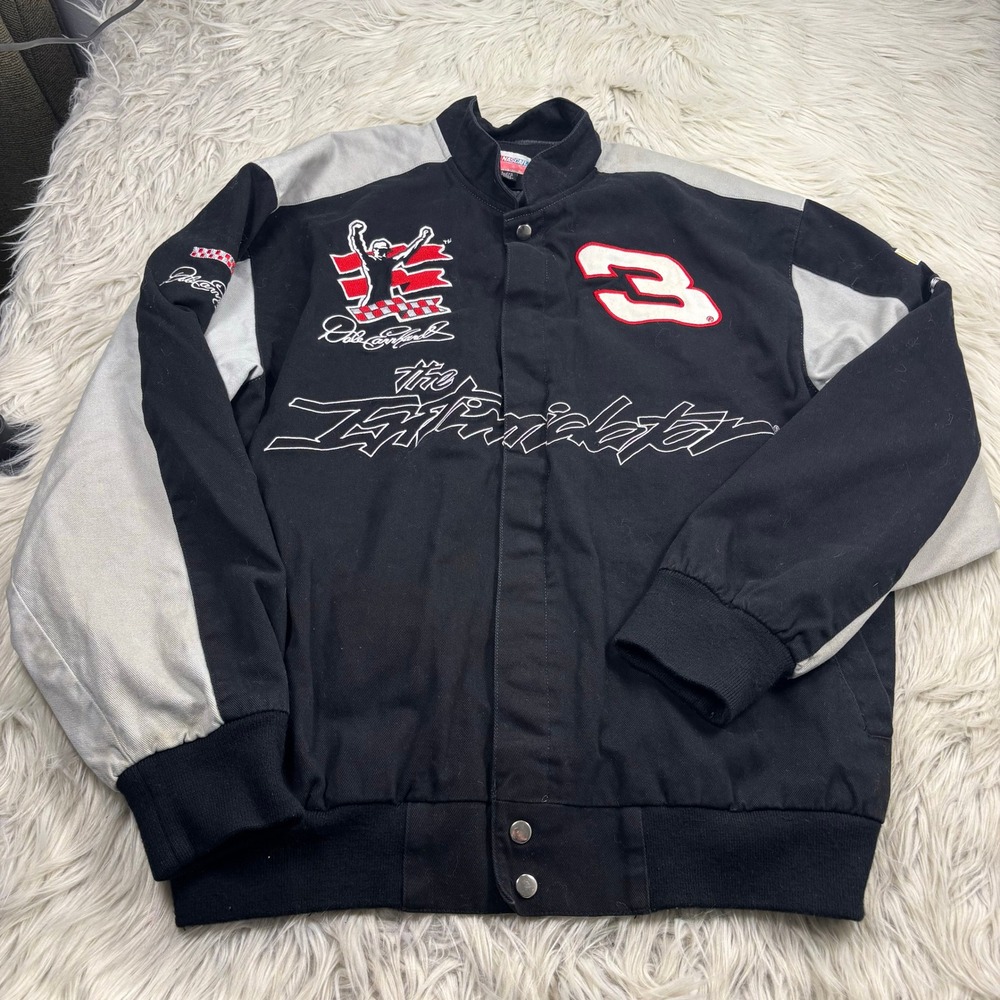 Vintage 90's NASCAR Men's L Dale Earnhardt The Intimidator Racing Jacket - Picture 2 of 7